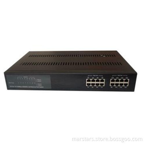 10/100Mbps Ethernet Switch with 16 IEEE 802.3 at PoE Ports